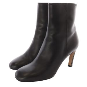 PELLICO レザー ショートブーツ ハイヒール 38 黒 ブラック /SR3