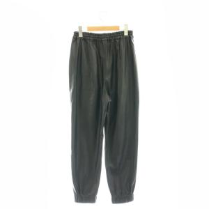 ENFOLD 23SS JOGGER PANTS フェイクレザージョガーパンツ イージー 38 ブラック /DO OS