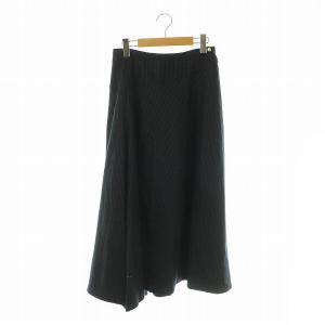 サキソニーストライプフレアスカート ロング 38 ブラック /DF OS