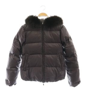 Adhara ダウンジャケット ファー 40 紫 パープル /AT OS