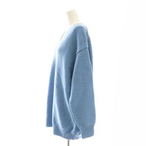 ebure Vネックニットプルオーバー セーター 長袖 スカイブルー /ES OS