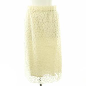 24AW Fluffy Wool レーススカート タイトスカート ロング アイボリー /DF OS