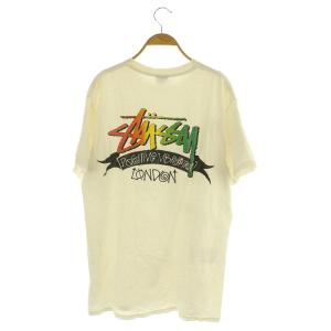 STUSSY 00S シャドーマン ラスタカラー プリントTシャツ 半袖 クルーネック M オフホワイト /MY OS