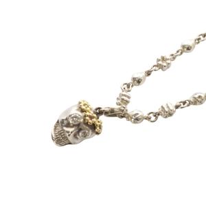 ネックレス スカルトップ 925SV K18