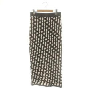 Waveタイトスカート ロング ニット F チャコールグレー オフホワイト /NR OS SH