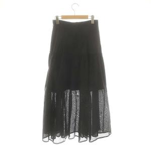 ANAYI 切り替えフレアスカートロング 38 黒 /NR OS SH