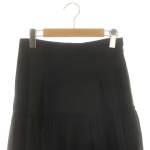 ANAYI 切り替えフレアスカートロング 38 黒 /NR OS SH