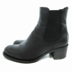 FABIO RUSCONI ファビオルスコーニ KERRY1251 ショートブーツ サイドゴア レザー 37 黒 ブラック /JS