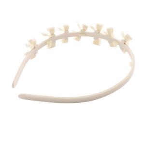 Alexandre De Paris ラインストーン 装飾リボン カチューシャ べージュ /SR12