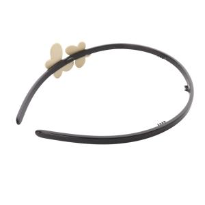 Alexandre De Paris ラインストーン装飾 バタフライ カチューシャ ロゴ 黒 ブラック べージュ /SR11