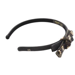 ラインストーン装飾 ツイストリボン カチューシャ 紺 ネイビー /SR