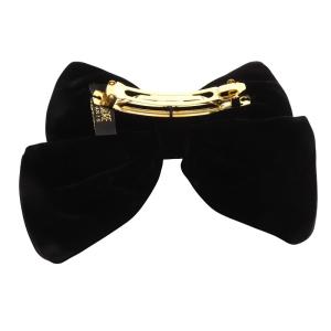 Alexandre De Paris ベルベット ビッグリボン バレッタ ブラック