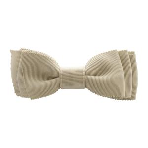 グログランリボン バレッタ べージュ /SR