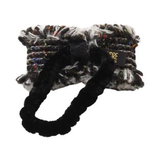 Alexandre De Paris ツイードリボンシュシュ ヘアゴム 黒 ブラック /SR10