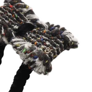 Alexandre De Paris ツイードリボンシュシュ ヘアゴム 黒 ブラック /SR10