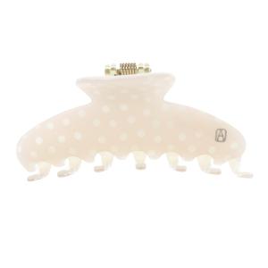 ドット柄 ヘアクリップ ピンクべージュ /SR16