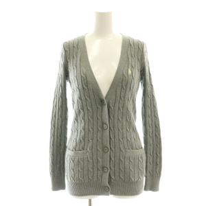 コットン ケーブル Vネックカーディガン ニット XS グレー /MI OS