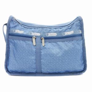 ショルダーバッグ ドット柄 総柄 ロゴ ライトブルー /JS