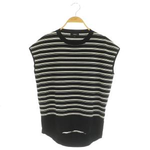 COMPACT CREPE COCCON PO トップス カットソー ニット フレンチスリーブ ボーダー