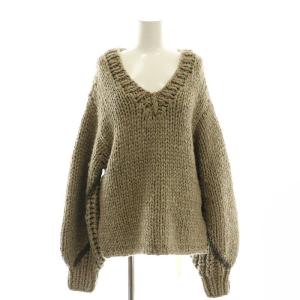 Nuts Over Knit Vネック ニット セーター 長袖 グレージュ /DF OS