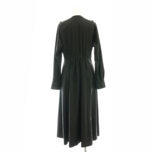 ROSSO 22AW カシュクールパイピングワンピース ミモレ ロング 長袖 F 黒 ブラック /AT OS