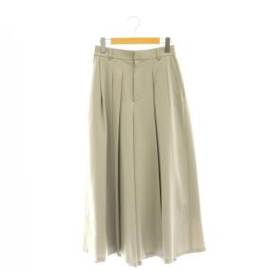 24SS ドライタッチジョーゼットパンツ ワイド タック 36 グレー /AT OS