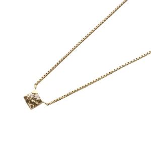 ネックレス ロングチェーン スクエアダイヤモンド 0.20ct K10