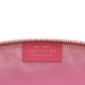 SMYTHSON ラウンドポーチ メイク 化粧 レザー ピンク /YO4