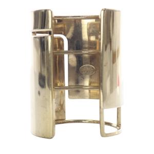 LANVIN アルベール期 コスチュームジュエリープレートバングル ブレスレット ゴールド色 /YO1