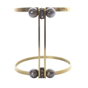 アルベール期 コスチュームジュエリーパールモチーフバングル ブレスレット ゴールド色 /YO2