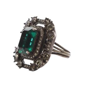 アルベール期 コスチュームジュエリーリング 指輪 11号 シルバー色 /YO14