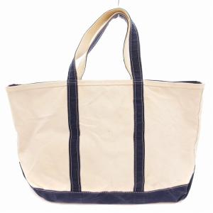 L.L.BEAN トートバッグ usa製 キャンバス アイボリー 紺 ネイビー /AE