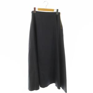 MI-MOLLET FLARE BACK SATIN SKIRT フレアスカート ロング 01 ネイビー