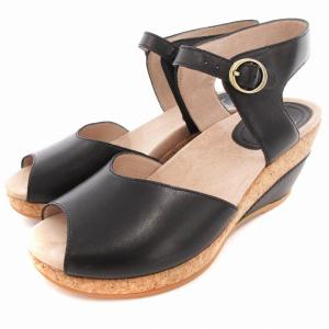 CHARLOTTE 美品 コルクウエッジソールサンダル シューズ ストラップ ハイヒール レザー 38