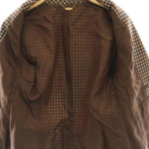 NEWYORKER チェック柄ウール2Bブレザージャケット テーラード 11AR 茶 /MI OS SH