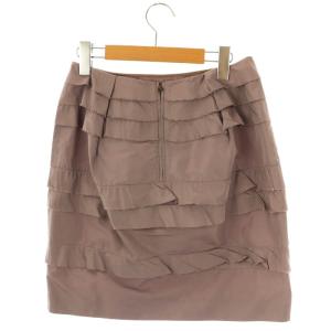 miumiu フリル ミニ スカート タイト 40 スモーキーパープル /MI OS