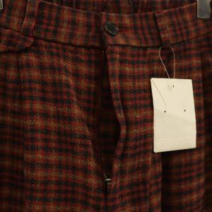 JOURNAL STANDARD LUXE 22AW コットンツィードブライトパンツ ストレート チェック タック M 赤 レッド /AT OS