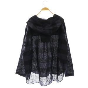 JOURNAL STANDARD LUXE 23SS リネンBigボーダー フードシャツ 長袖 プルオーバー F 紺 ネイビー 23050440031020