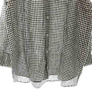 JOURNAL STANDARD LUXE 23SS リネンギンガム スタンドカラーシャツ 長袖 F 黒 ブラック 白 ホワイト /AT OS