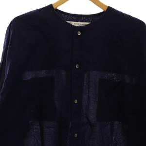 JOURNAL STANDARD LUXE 22SS キャンブリック ノーカラーシャツ 長袖 チュニック丈 F 紺 ネイビー /AT OS