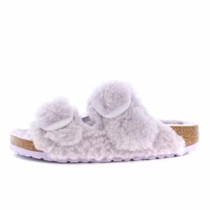 BIRKENSTOCK Arizona big buckle teddy rivet Logo OS サンダル ファー 38 24.5cm