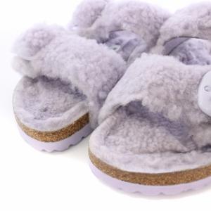 BIRKENSTOCK Arizona big buckle teddy rivet Logo OS サンダル ファー 38 24.5cm
