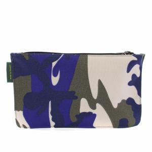 Hervé Chapelier フラットポーチM カモフラ 迷彩柄 青 カーキ 902F /TK OF