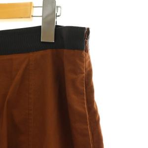 MARGARET HOWELL WASHED COTTON SATIN スカート フレア ミモレ ロング 3 茶 ブラウン /AT OS