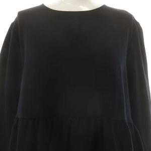 ソフト裏起毛フリル ペプラム ギャザー ブラウス 36 濃紺 /MI OS