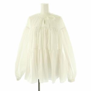リボンボリュームギャザーブラウス F 白 /MI OS