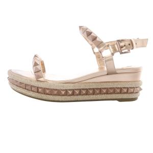 Christian Louboutin カタクロウ アンクルストラップ サンダル ストラップ 37 ピンクゴールド色 /SR39