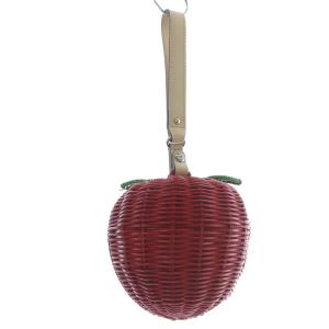 リンゴ カゴバッグ ハンドバッグ 赤 レッド 緑 グリーン /SR37（2025