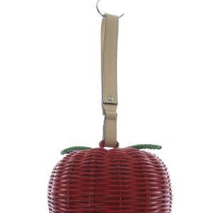 リンゴ カゴバッグ ハンドバッグ 赤 レッド 緑 グリーン /SR37（2025