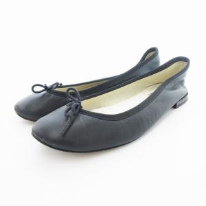 CENDRILLON BALLERINA バレエシューズ フラット 本革 レザー 37 黒 ブラック /UO